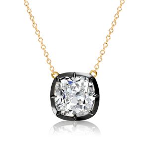 Italo Short Necklace Cushion Cut Solitaire Pendant Necklace