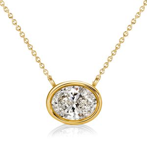 Italo Bezel Setting Oval Cut Short Necklace For Women