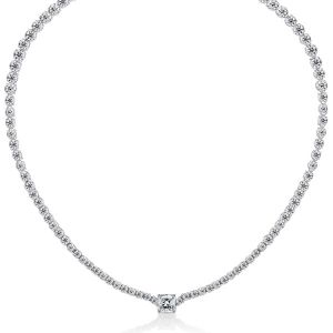 Italo Cushion Cut Eternity Necklace For Women