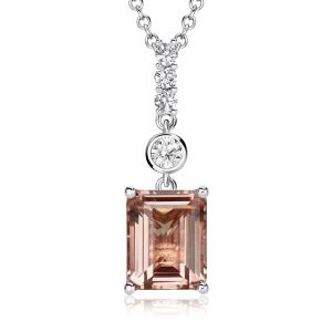 Italo Morganite Emerald Cut Pendant Necklace