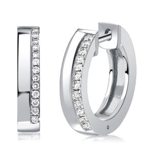 Round Cut Sterling Silver Hoop Earrings For Women