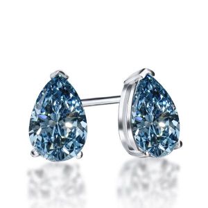 Italo Pear Shaped Blue Topaz Earrings Stud Earrings