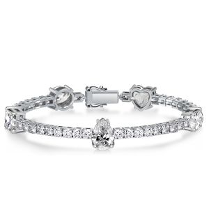 Multi Cut Created White Sapphire Tennis Bracelet For Women