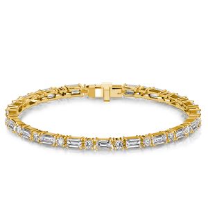 Italo Baguette & Round Cut Tennis Bracelets For Wedding