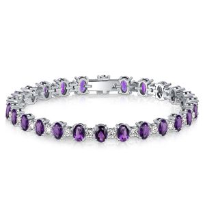 Italo Oval Cut Amethyst Tennis Bracelet For Wedding