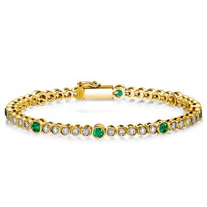 Italo Bezel Set Emerald Tennis Bracelets For Wedding