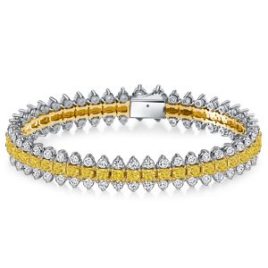 Italo Princess Cut Yellow Topaz Bracelets For Wedding