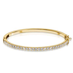 Italo 3 mm Round Cut Bangle Bracelet For Women