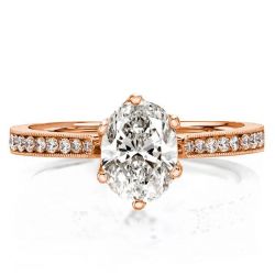 Oval Cut rose Gold Engagement Rings
