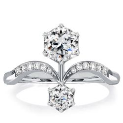 Italo Round Cut Vintage Engagement Ring Tiara Rings