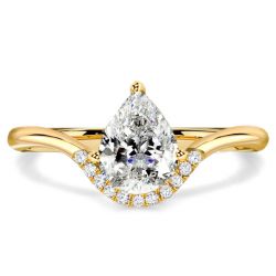 Italo Floating Pear Cut Engagement Ring For Women Classic