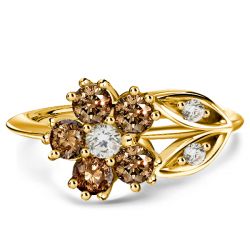 Italo Golden Champagne Sapphire Floral Engagement Ring