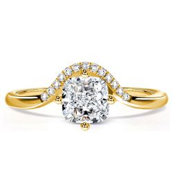 Italo Crown Ring Cushion Cut Engagement Ring For Women