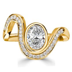 Italo Oval Cut Wedding Rings For Women Unique Engagement Ring