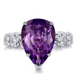 Italo Amethyst Pear Shaped Engagement Ring Wedding Rings