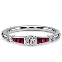 Italo Bezel Setting Ruby Vintage Engagement Rings For Women