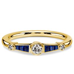 Italo Golden Bezel Setting Vintage Engagement Rings For Women