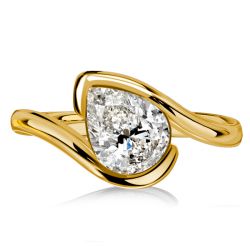 Italo Solitaire Pear Shaped Bypass Engagement Ring