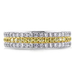 Triple Row Diamond Wedding Band