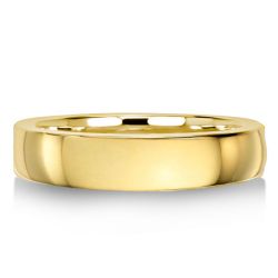 4MM Yellow Gold Flat Wedding Band For Women