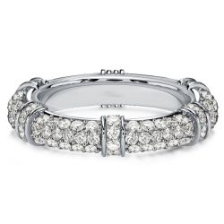 Italo Round Cut Paved Eternity Wedding Band Anniversary Rings