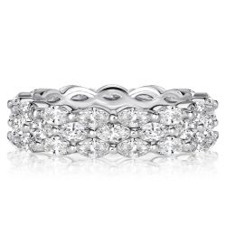 Italo Triple Row East West Marquise Cut Eternity Wedding Band