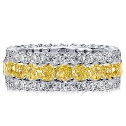 Italo Eternity Cushion Cut Yellow Topaz Wedding Band For Women