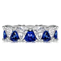 Italo Triangle Blue & White Sapphire Eternity Band For Women