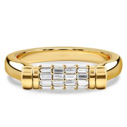 Italo Unique Baguette Cut Flip Ring Anniversary Band For Women