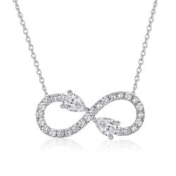 Italo Pear Shaped Infinity Necklace In Sterling Silver