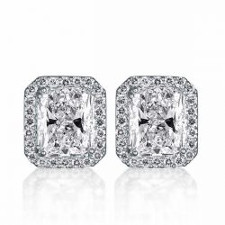 Radiant Cut Diamond Earrings