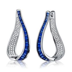 Italo Teardrop Hoop Earrings White Sapphire Earrings