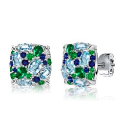 Italo Aquamarine Earrings Multi Color Stud Earrings For Women