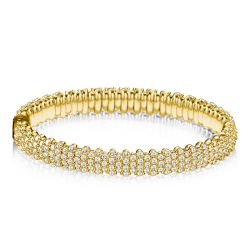 Golden Pave Setting Eternity Bangle Bracelet