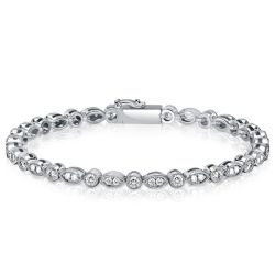 Italo Milgrain Round Cut Tennis Bracelet For Wedding