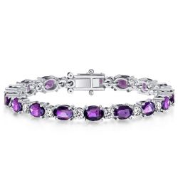 Italo Round & Oval Cut Amethyst Bracelets For Wedding