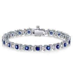 Italo Curl Blue & White Sapphire Affordable Tennis Bracelet