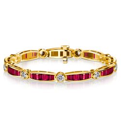 Italo Bezel Setting Baguette Cut Ruby Bracelets For Wedding