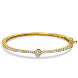 Italo Halo Round Cut Bangle Bracelet For Women