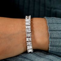 Emerald Cut Tennis Bracelet Italojewelry